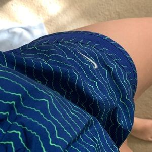 Blue Nike Shorts with pattern -M